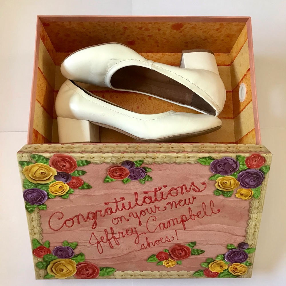 Jeffrey Campbell White leather heel pumps “Bitsie”